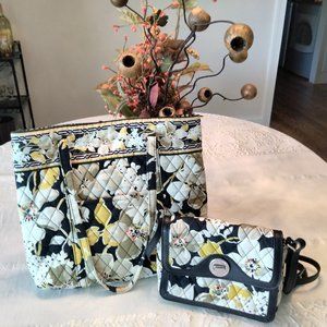 Vera Bradley "Dogwood" tote and matching crossbody wallet.